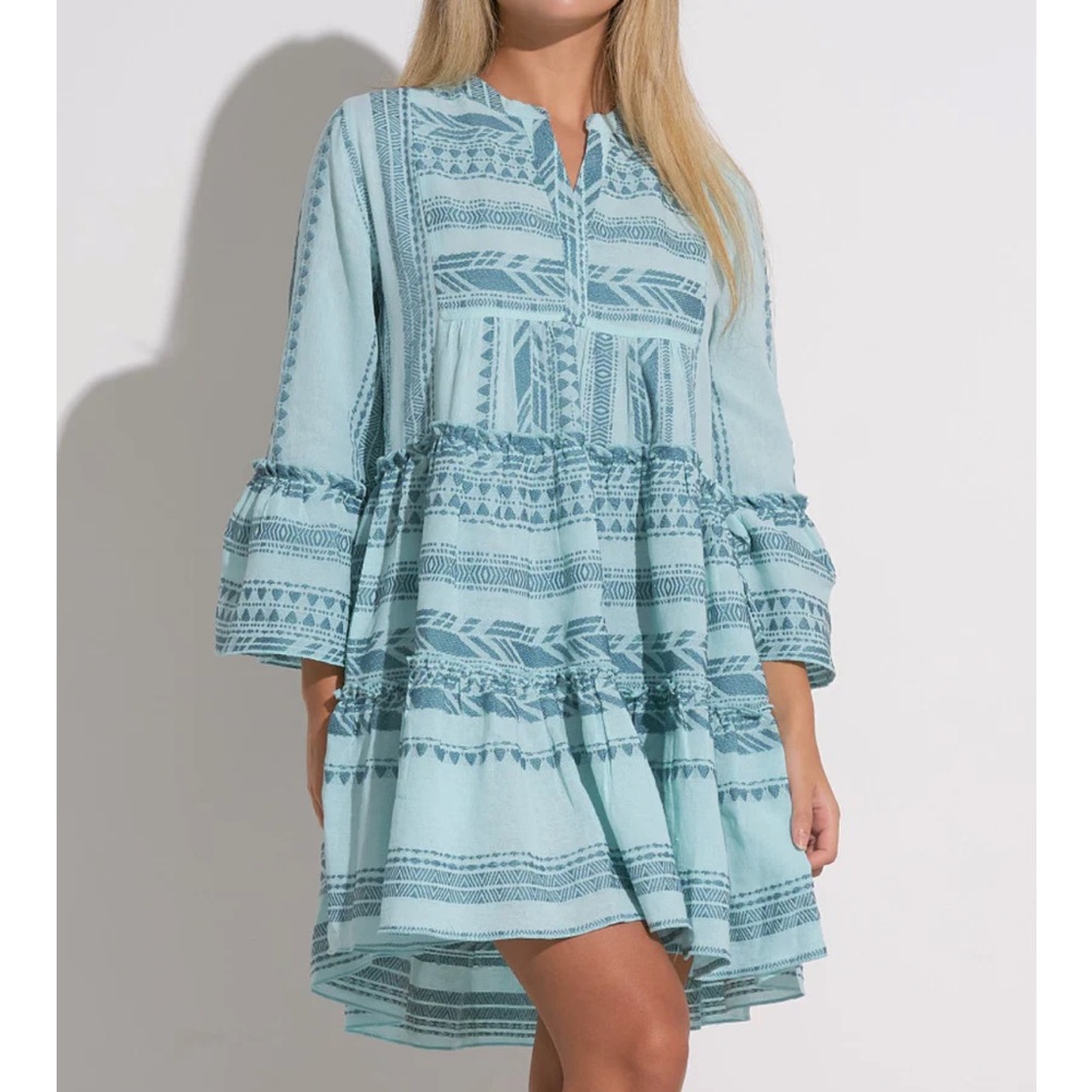 Elan Light Blue Patterned Dress